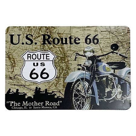 Placa de Metal Route 66