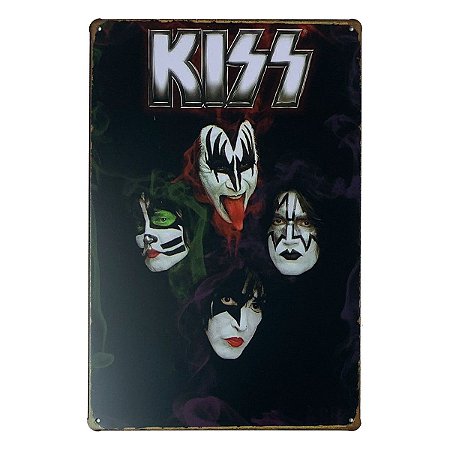 Placa de Metal Kiss - 30 x 20 cm