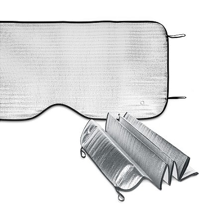 Protetor Solar para Carros Espuma de PE Forrado com 1 folha de alumínio Para vidro frontal Incluso 2 fixadores de ventosa