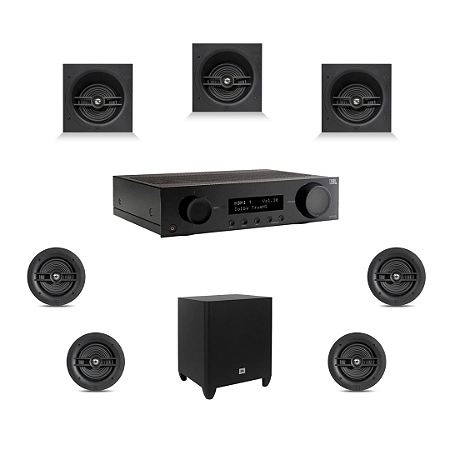 Kit 7.1 Home Theater JBL Receiver MA7100HP + STAGE 260C + STAGE 260CSA + SUB CI8P