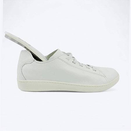 Tênis Feminino Slim Em Couro Legítimo Branco