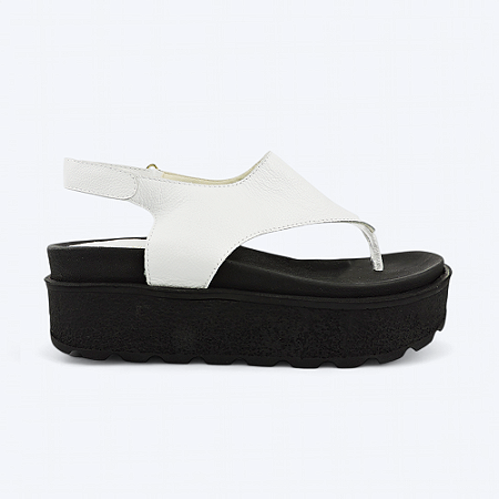 Sandália Jess VelcroToe Comfort Em Couro Branco