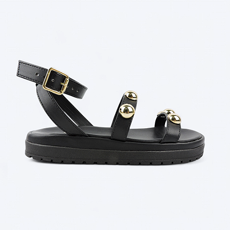 Sandalia fashion flatform preta