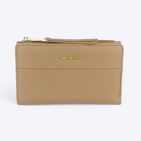Carteira Feminina Basic Fecho Ziper Camel