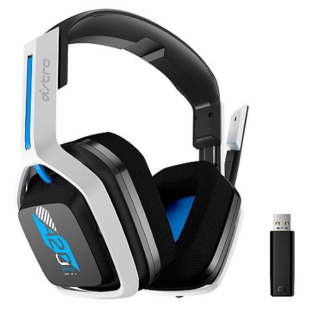 Headset Sem Fio Gamer ASTRO A20 Gen 2, USB, para PS5 / PS4 / PC / Mac, Branco/Azul