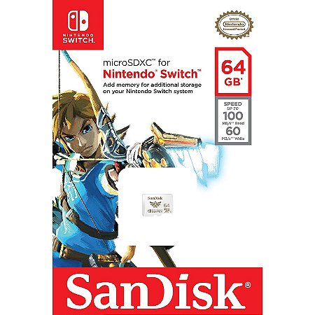 Cartão de Memória Micro SDXC 64GB Nintendo Switch - Sandisk