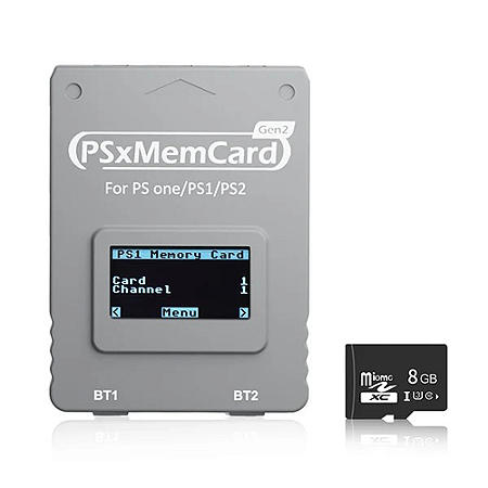 PSxMemCard Geração 2 para Psone / PS1 / PS2 Prata - Bitfunx