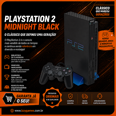 Console Playstation 2 Midnight Black CIB - Sony [Clique para fotos]