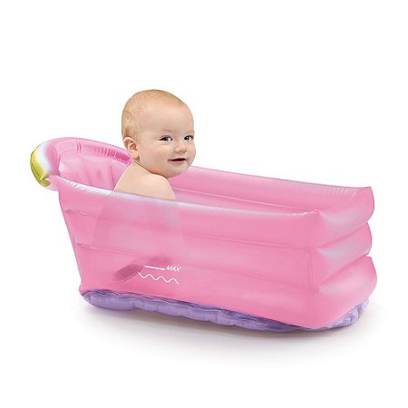 Banheira Inflável para Bebê Bath Buddy Rosa - Multikids Bb1158