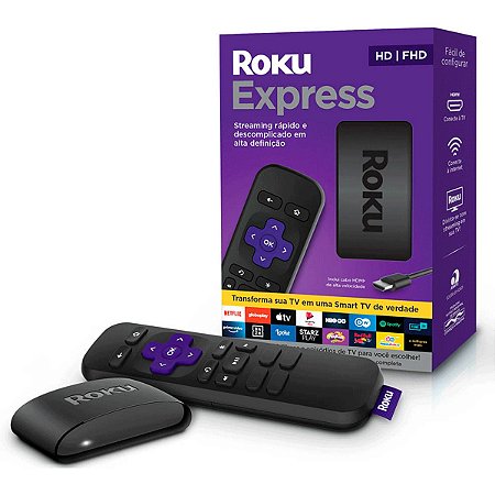 Roku Express 3930 Full HD 32MB com 512MB memória RAM - Preto