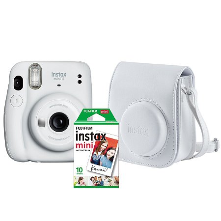 Kit Instax Mini 11 Branco – Câmera + Filme 10 Fotos + Bolsa