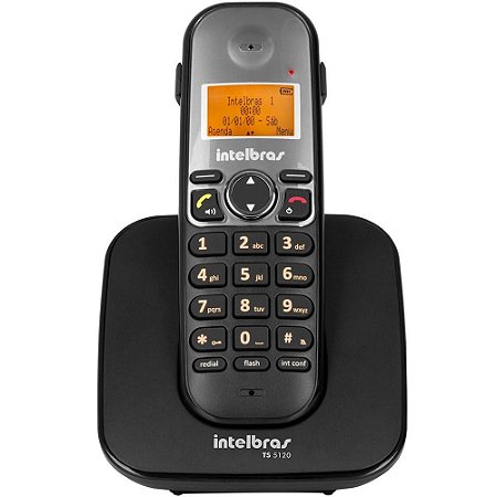 Telefone Sem Fio Digital Intelbras Ts5120 Com Viva Voz e Identificador de Chamadas | C/ Saída P1 - Preto