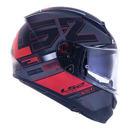 CAPACETE LS2 VECTOR EVO FF397 FREQUENCY MATTE BLK/RED