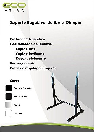 Suporte Regulável de Barra Olimpico