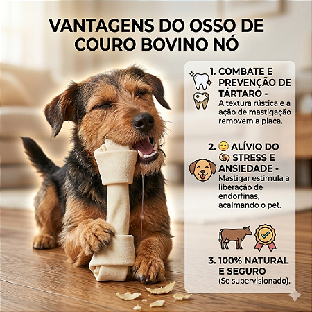 Osso de Couro Bovino Petisco Mastigável - escolha a variação