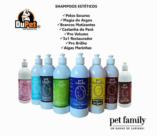 Kit com 7 Frascos de Shampoo e/ou Condicionador Pet Family 500 ml - atacado