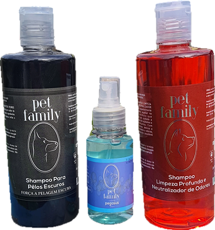 Kit Pré Lavagem e Pelos Escuros Com Shampoo e Colônia Masculina Pet Masculina Pet Family
