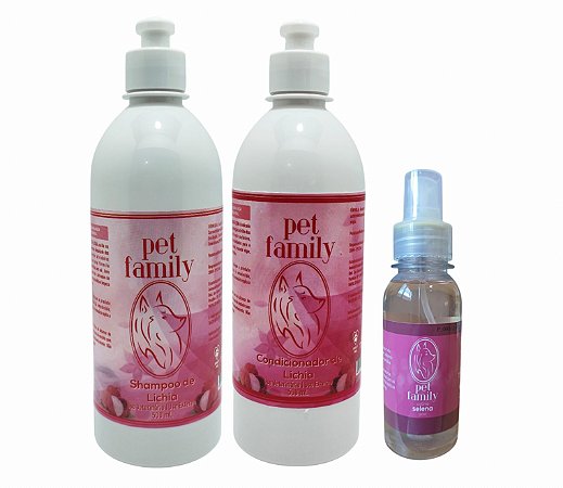 LICHIA - Shampoo + Condicionador Efeito AntiQuedas + Colônia Feminina 120 ml Pet Family