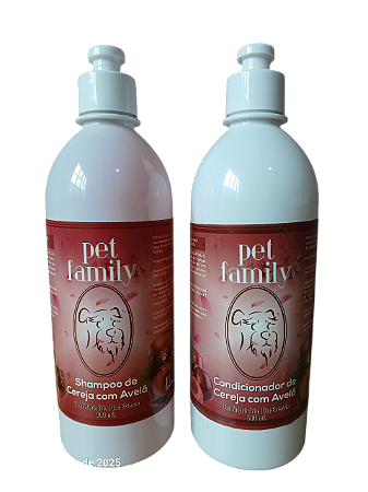 CEREJA E AVELÃ - Shampoo + Creme Condicionador Pet Family 500 ml