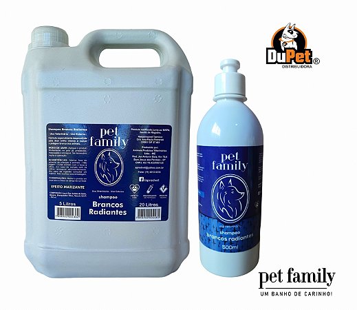 BRANQUEADOR MATIZANTE - Shampoo Neutro Premium Pet Family - Escolha a Variação