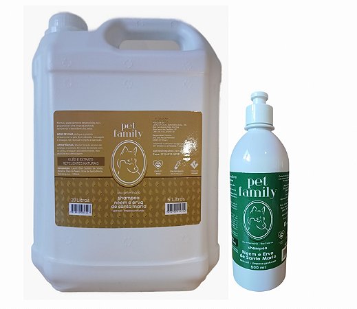 ÓLEO DE NEEM - Shampoo Neutro Premium Efeito Repelente Pet Family