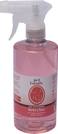 BANHO A SECO - Shampoo Sem Enxágue Higienizador Spray Pet Family - 500ml