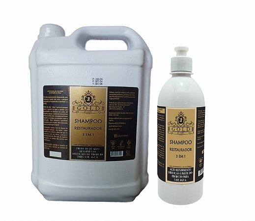 GOLD - Shampoo Pet Restaurador 3x1 Alto Rendimento 1:5 Cachorro Gato Muito Pelo - Escolha a Variação