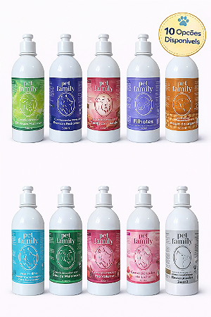 Creme Condicionador Pet Family 10 Opções Cachorro Gato Brilho Maciez 500 ml - Escolha Variação