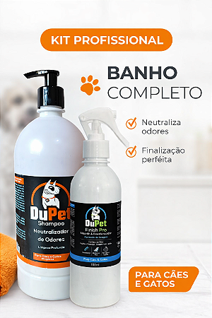 DuPet Kit Profissional – Shampoo Neutralizador 1 L + Finish Pro Desembaraçador 500ml