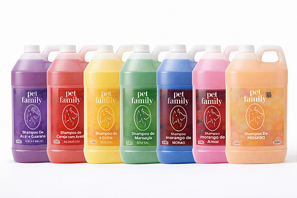 Shampoo Essência Frutas Cachorro e Gato Pet Family 5 L - escolha variação