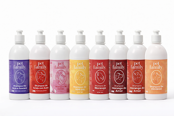 Shampoo Essência Frutas Cachorro e Gato Pet Family 500 ml - escolha variação