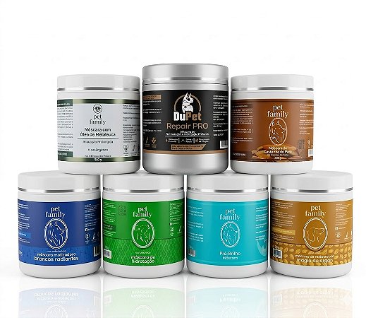Máscaras de Hidratação e Restauração Pet Family / DuPet 500g - escolha a variação