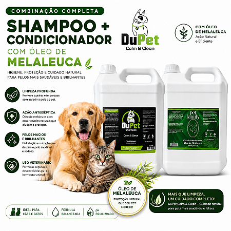 Kit Banho Completo Melaleuca – Shampoo + Condicionador Profissional Pet 5L