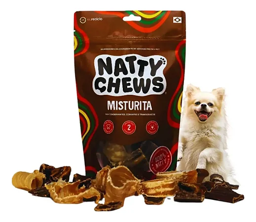 Misturita Natty Chews - 100g Recorte Bovino Petisco Pet Natural