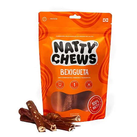 Bexigueta Natty Chews - 5 Un Bexiga Bovina Petisco Pet Natural