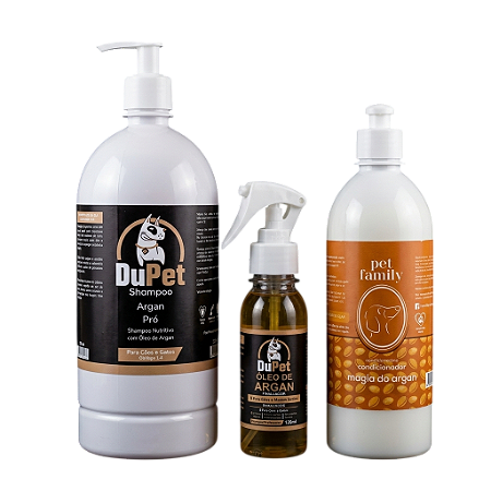 ARGAN PRO - shampoo + creme + óleo finalizador DuPet