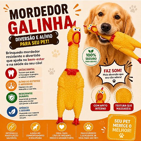 Brinquedo Pet Dog Frango Sonoro Cães Mordedor M