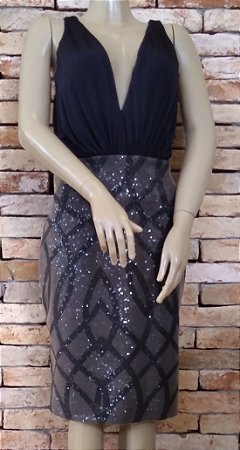 vestido 3d preto e branco