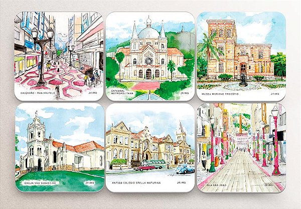 Kit 6 Porta Copos Magnéticos Juiz de Fora