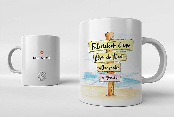 Caneca Placa Praia