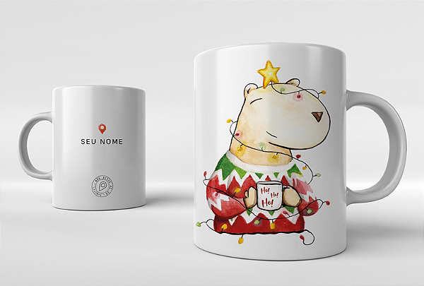 Caneca Capivara Natalina