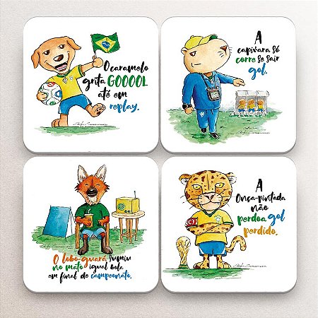 PRÉ-VENDA! Kit 4 Porta-Copos Copa do Mundo