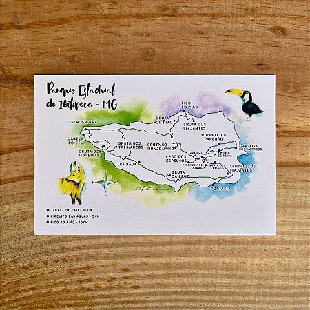 Cartão Postal - Mapa Parque Estadual do Ibitipoca