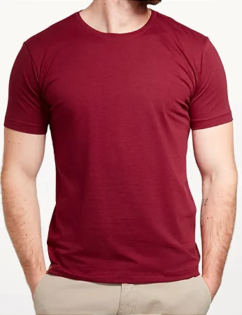 Camiseta de Algodão Premium Bordô