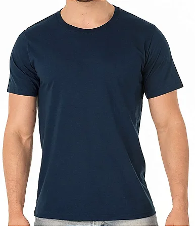Camiseta de Algodão Premium Azul Marinho