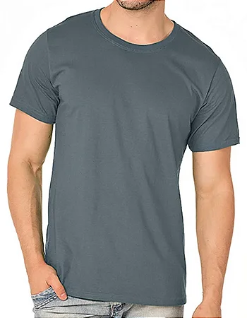 Camiseta de Algodão Premium Cinza Chumbo