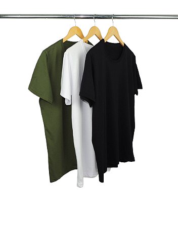 Kit 3 Camisetas de Algodão Premium