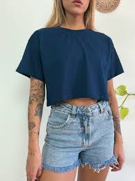 Cropped Feminino Azul marinho