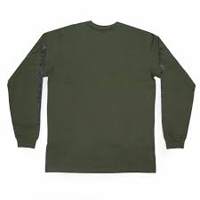 Camiseta Manga Longa de Algodão Premium Verde Militar