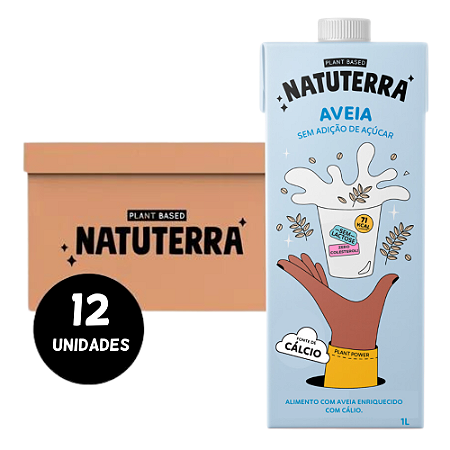 Kit 12 Bebida Vegetal De Aveia Natuterra 1L